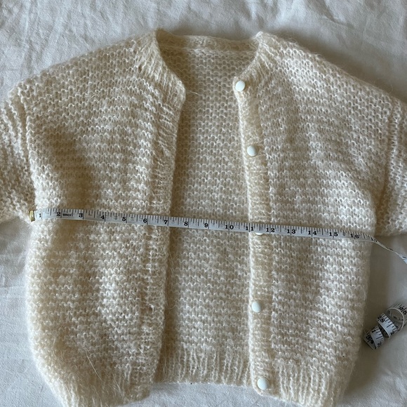 Vintage Cropped Angora Cardigan - Picture 2 of 4
